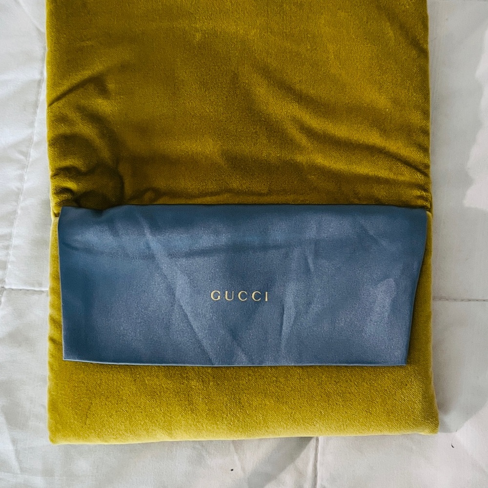 Gucci Velvet Dust Bag with Blue Logo Pouch
